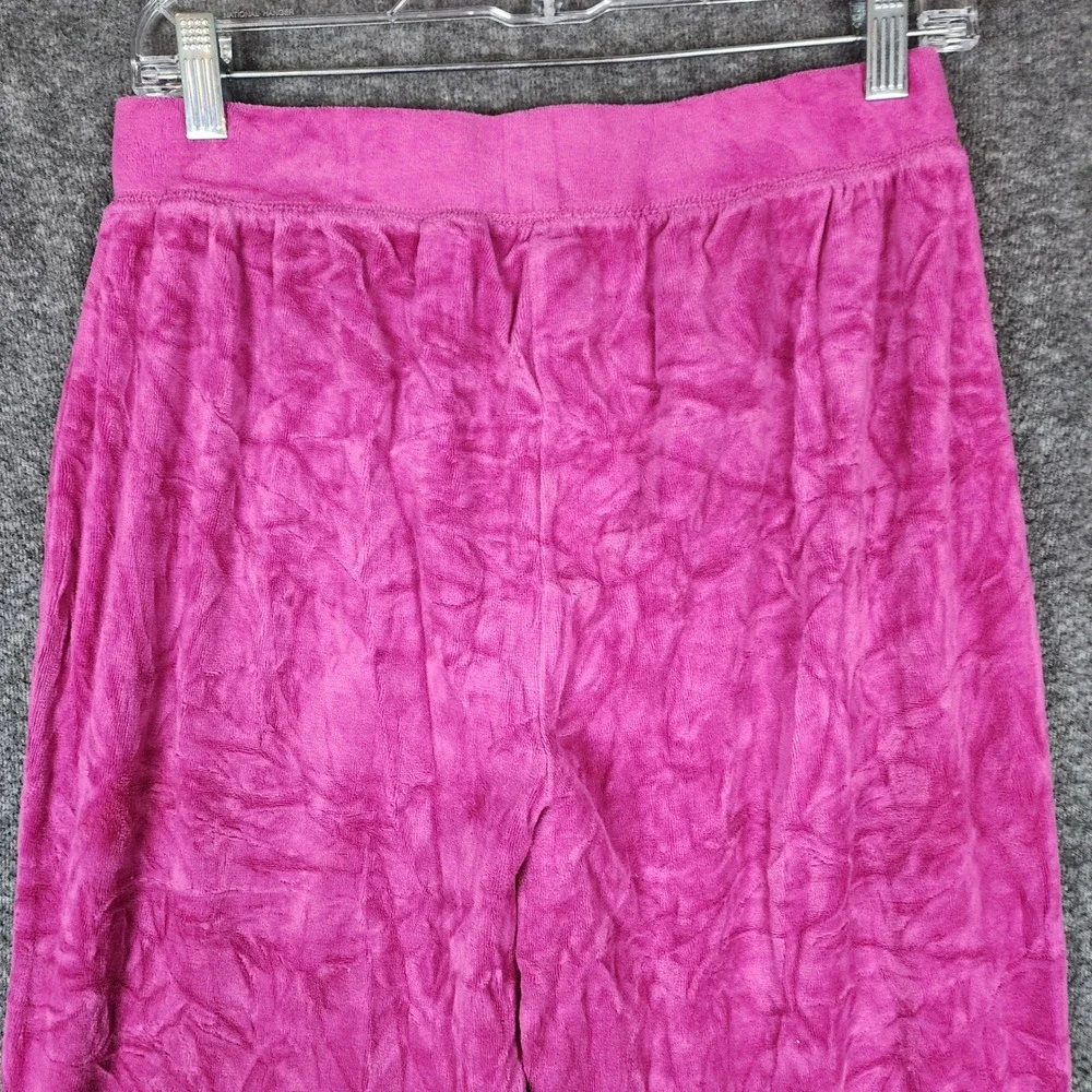 Kim Rogers Tracksuit Womens PM Pink Velour 2 Piece Set Full Zip Pants EUC